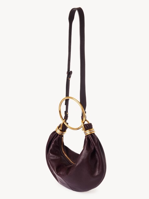 Small Bracelet hobo bag in grained leather
