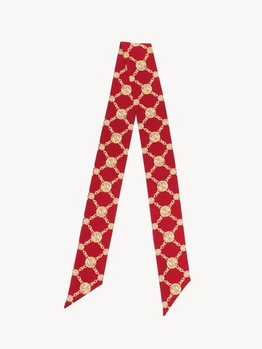 The Chlo&eacute; Horse Medal bandeau scarf in silk twill - 1