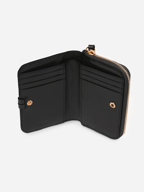 Alphabet bi-fold wallet in shiny leather
