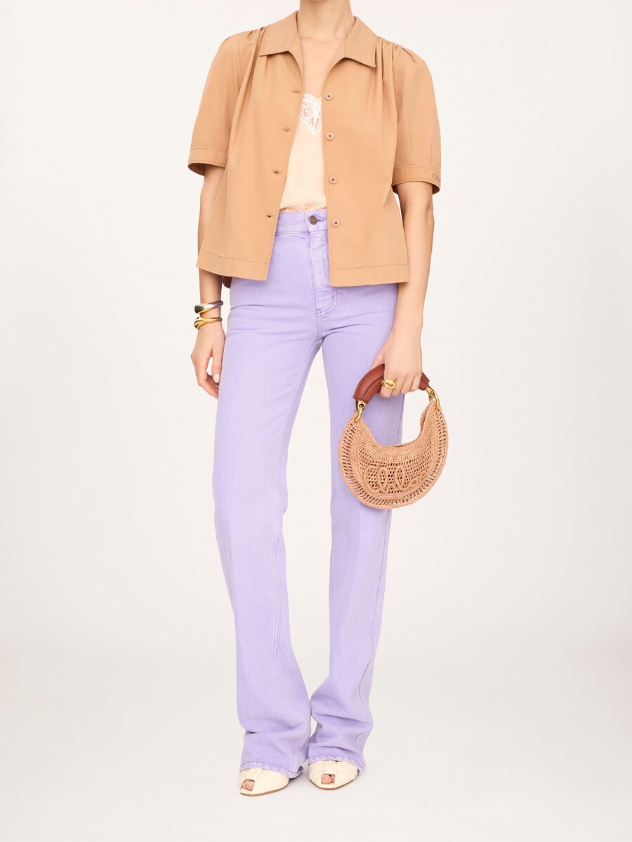 Mini Summer Banana hobo bag with strap in raffia - 8