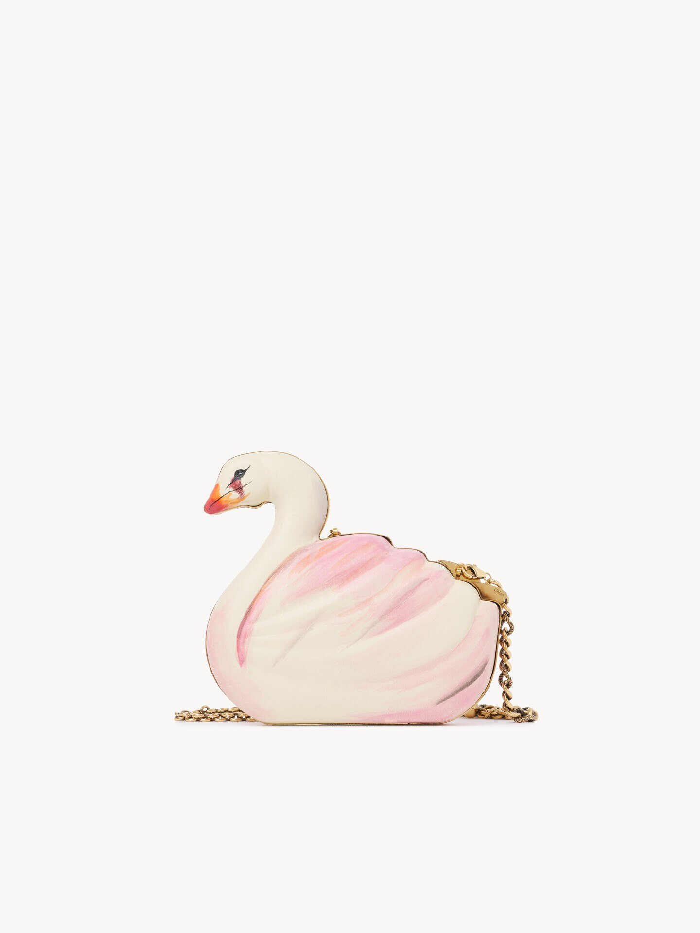 Chlo&eacute; Tropicus swan minaudi&egrave;re in hand-painted leather - 1.0