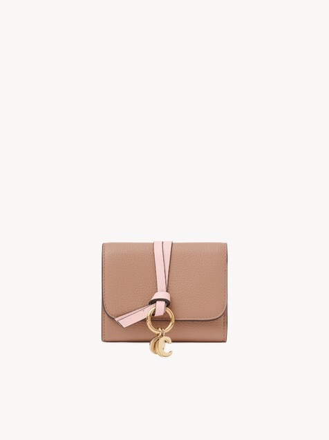 Small Alphabet tri-fold in grained leather
