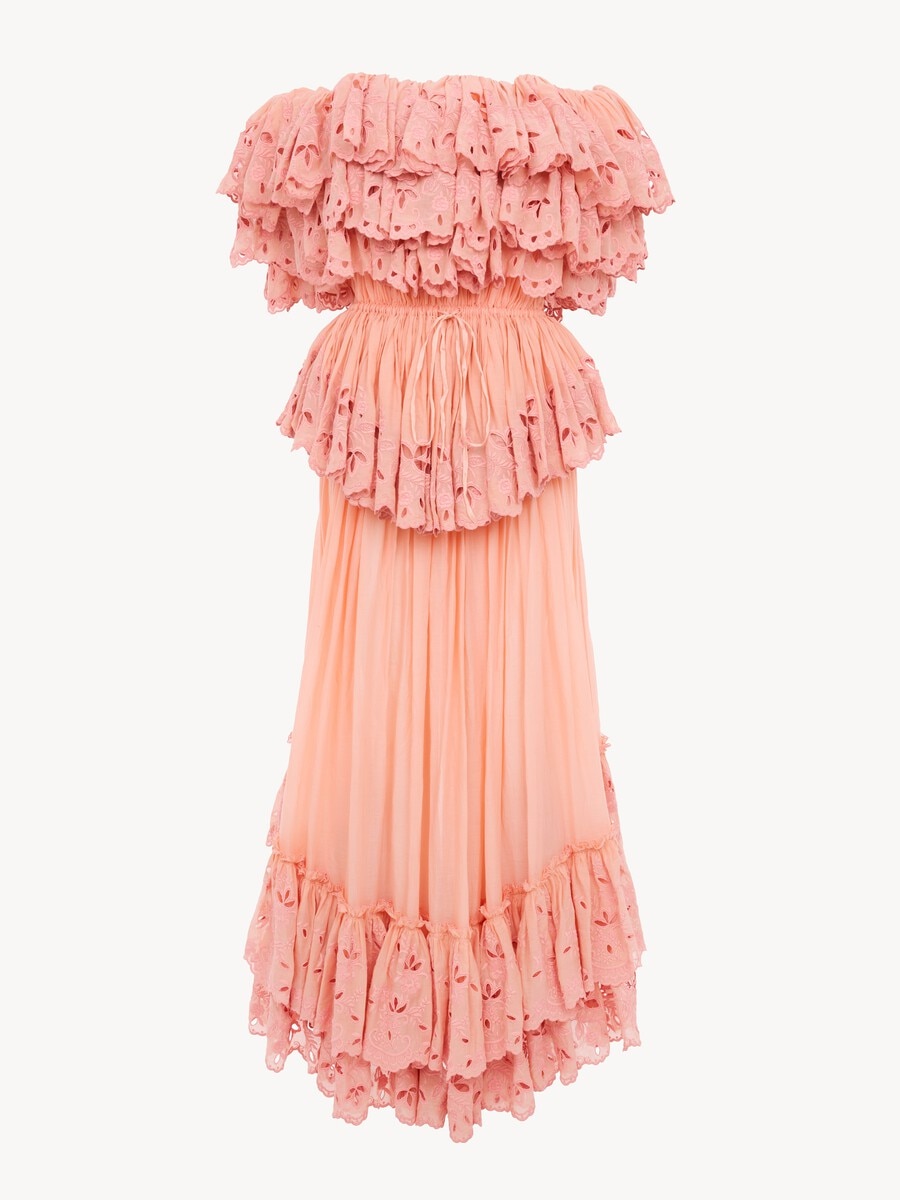 Ruffled long dress in cotton voile - 2