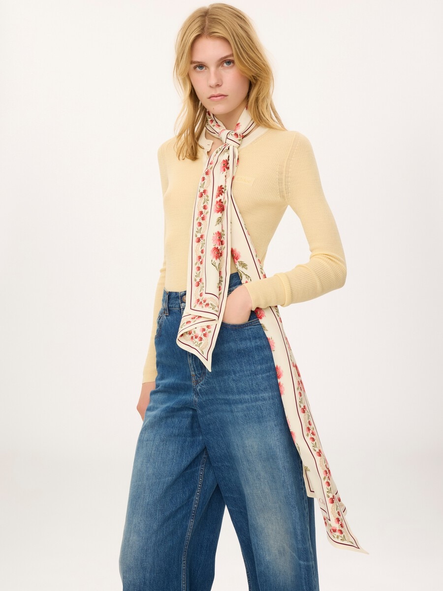 The Chlo&eacute; Folk bandeau scarf in silk cr&ecirc;pe - 2