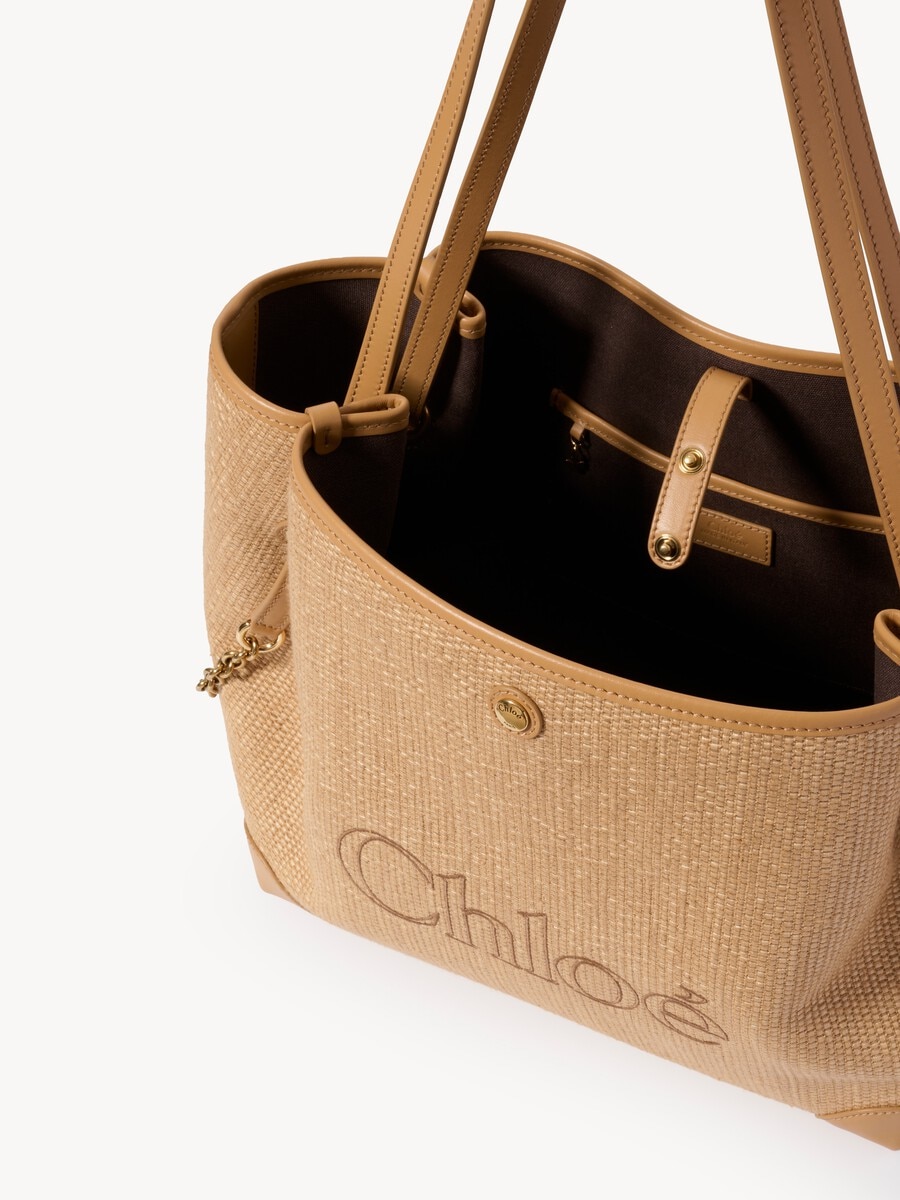 Chlo&eacute; Clover double carry bag in raffia-effect fibers - 6