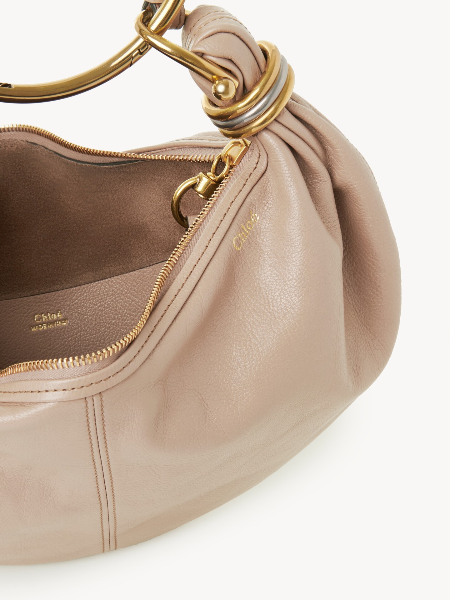 Small Bracelet Hobo bag in grained leather - 4.0