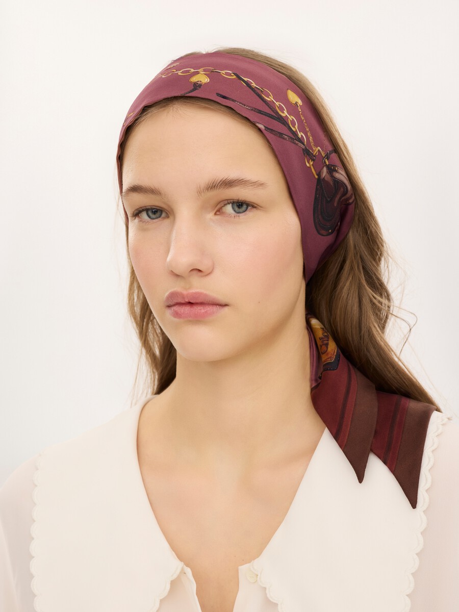 The Chlo&eacute; Paddington bandeau scarf in silk twill - 5