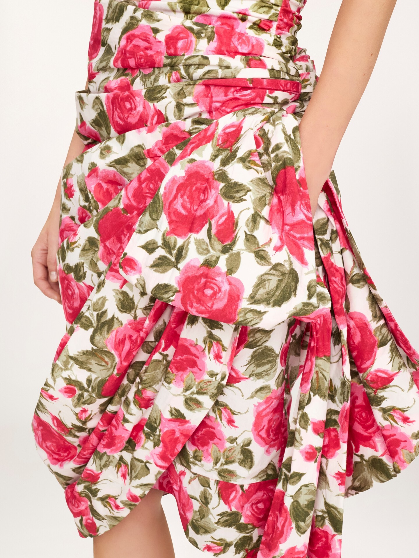 Knee-length wrap skirt in cotton poplin - 5.0