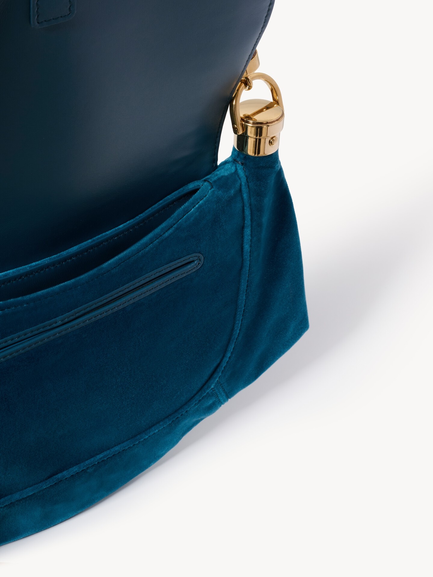 Small Marcie Foulard hobo bag in velvet with studs - 4.0