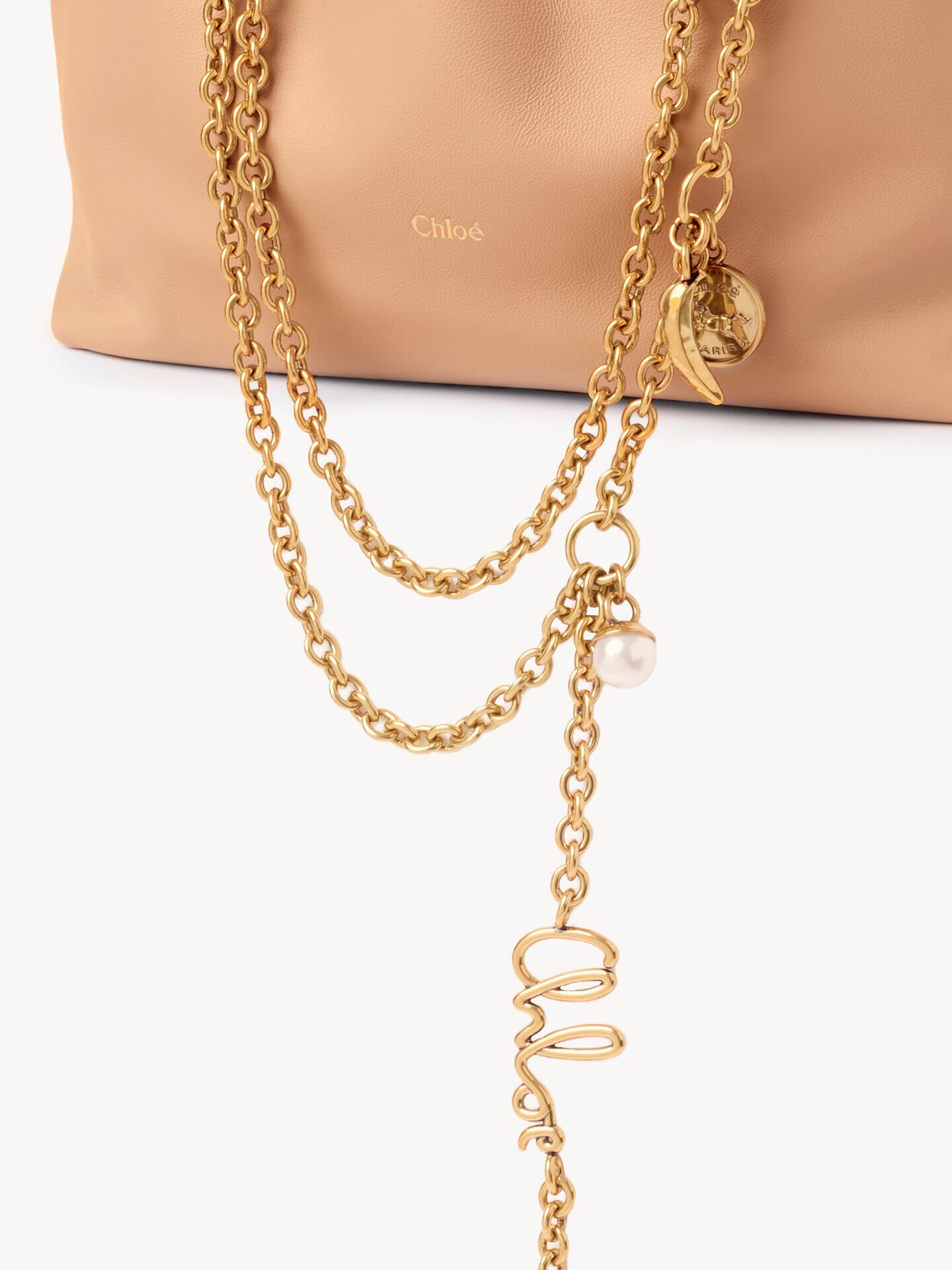 Small Chlo&eacute; Icons shoulder bag with chain in soft leather - 6.0