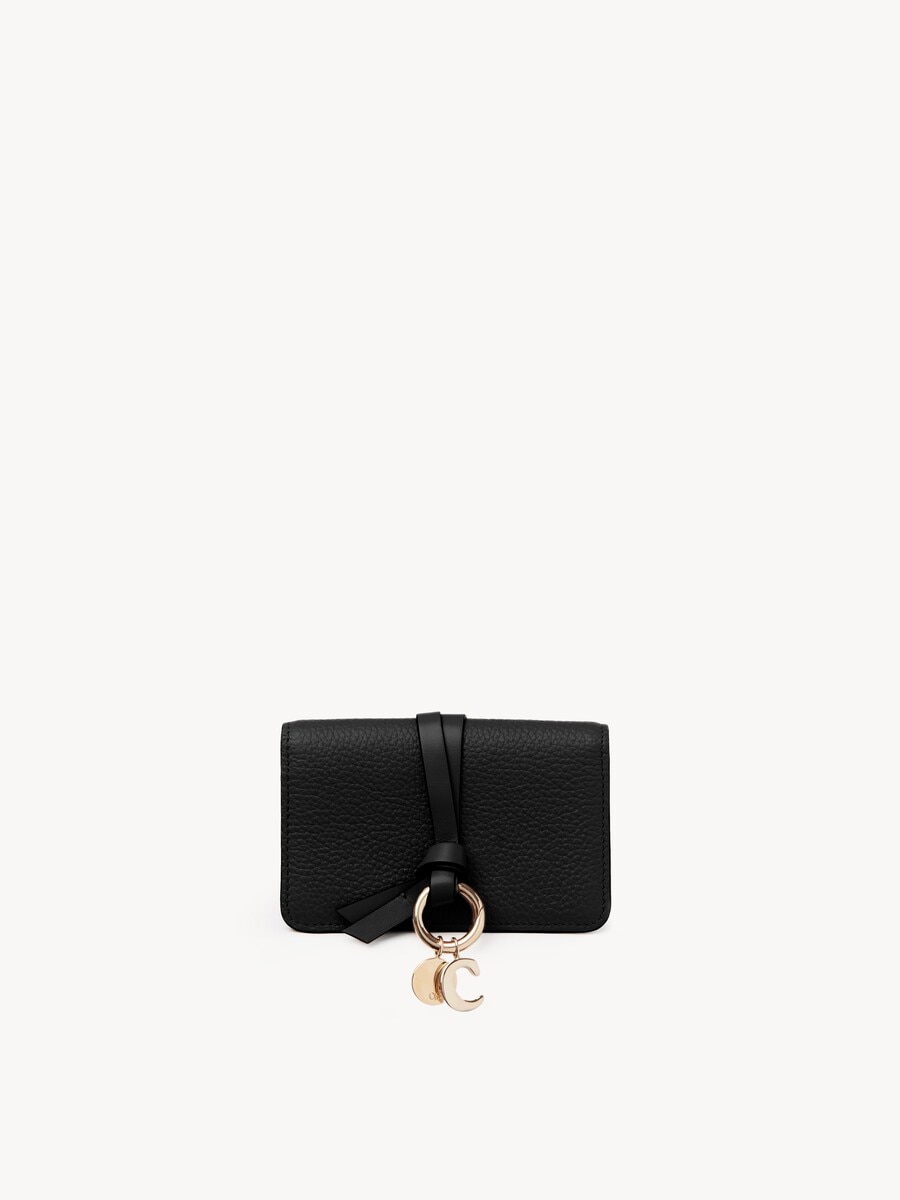 Alphabet card holder in grained leather - 2