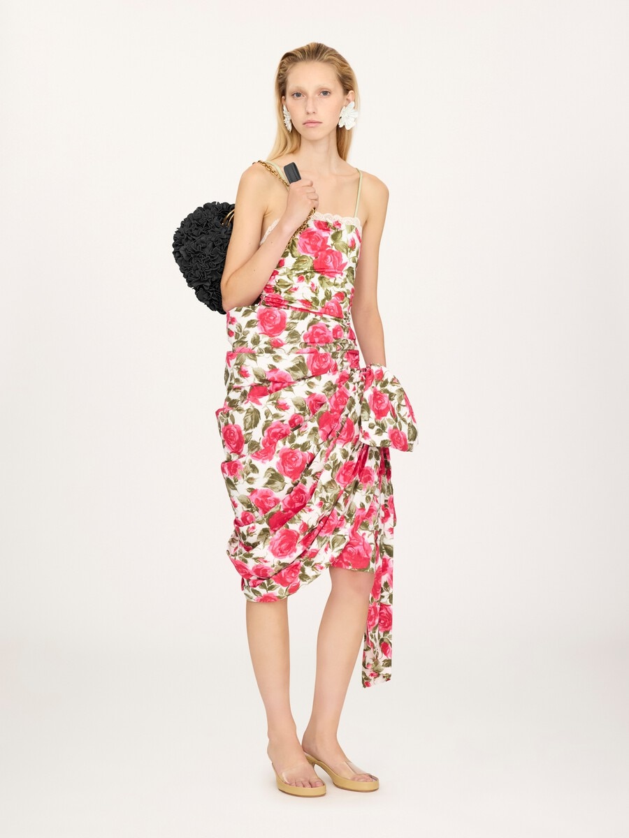 Chlo&eacute; Pliss&eacute; shoulder bag with chain in leather flowers - 7