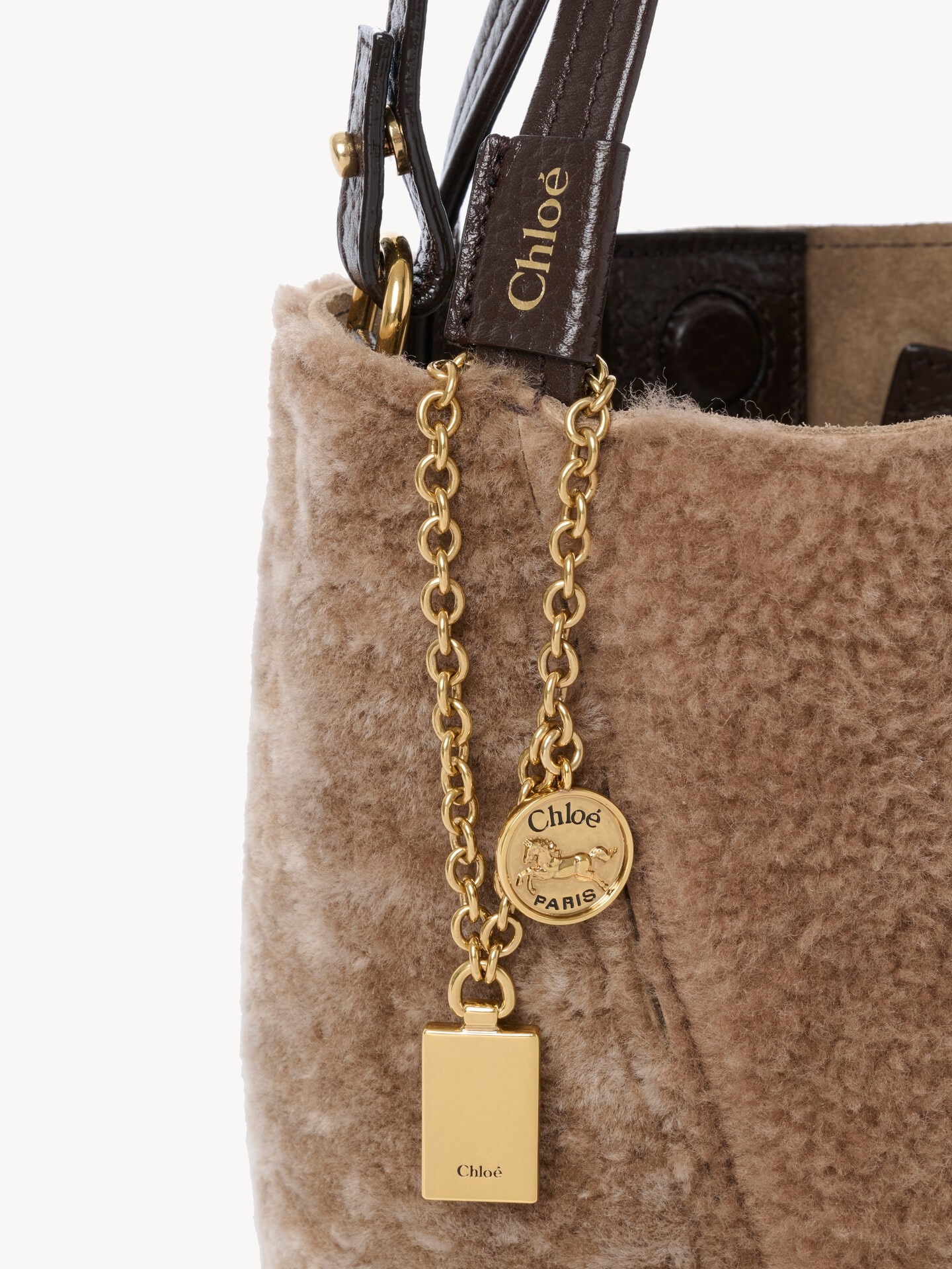 Small Chlo&eacute; Spin tote bag in shearling - 6.0