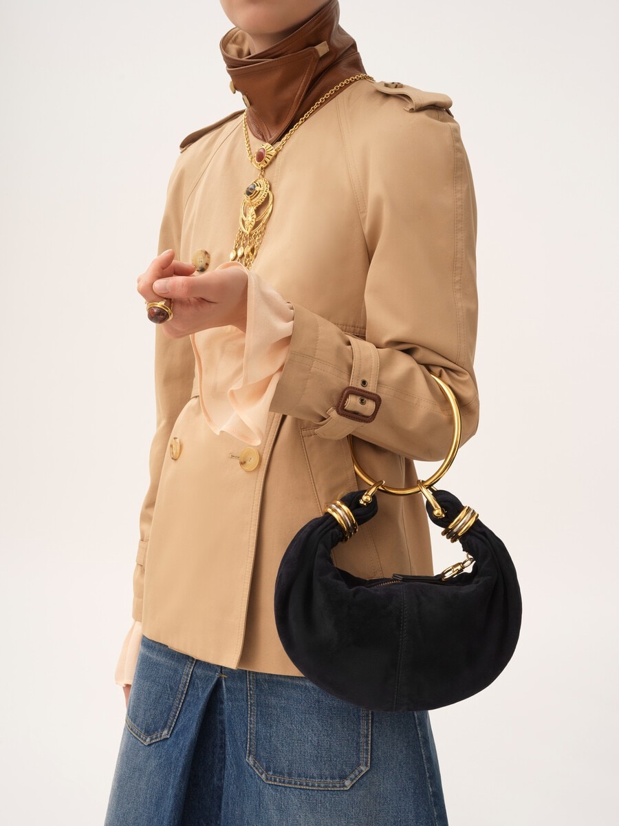 Mini Bracelet Hobo bag in suede leather - 3