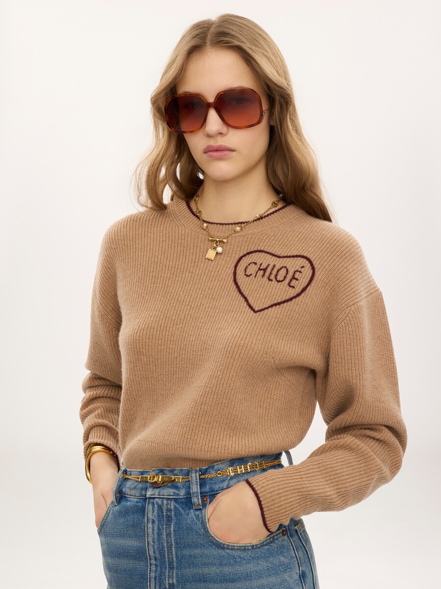 Pull court ajust&eacute; en maille de laine et cachemire - 3