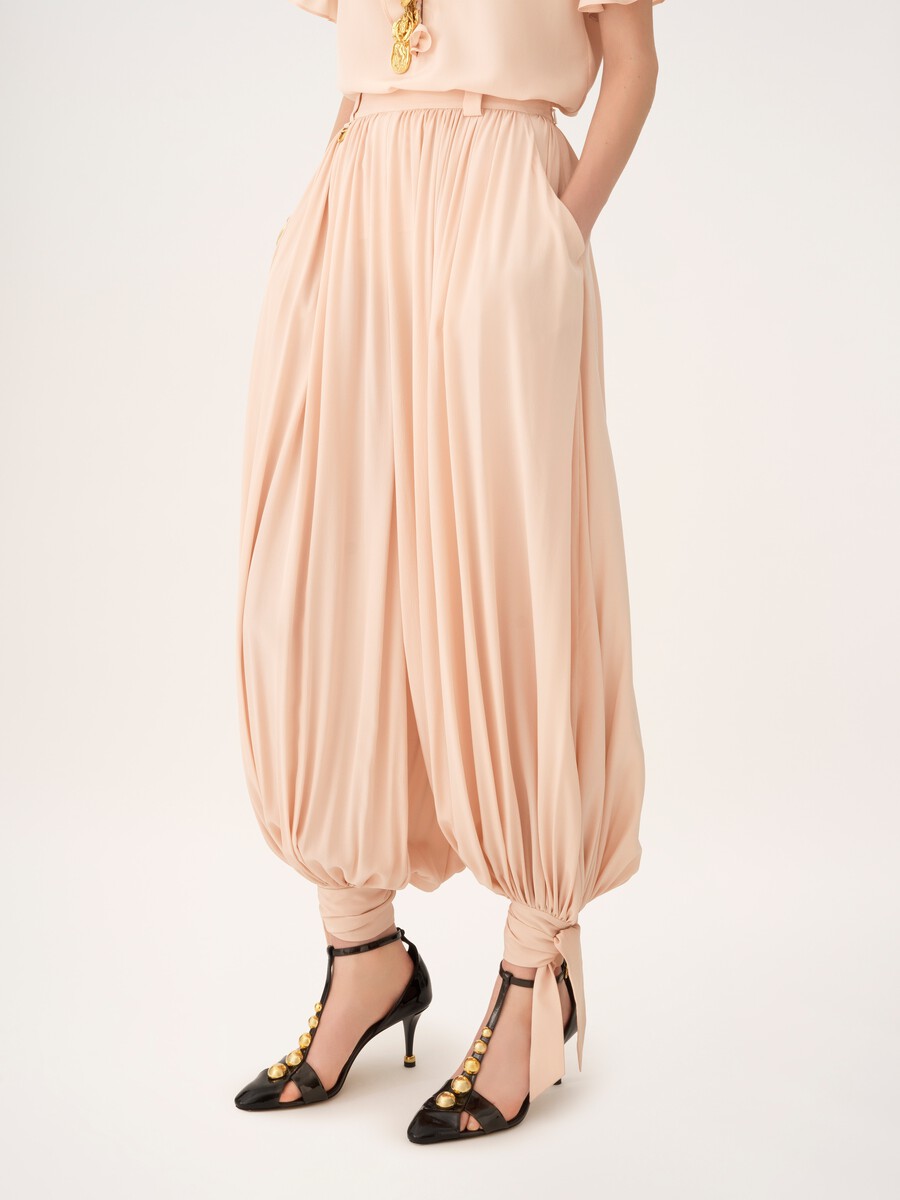 Fluid cropped pants in silk - 4