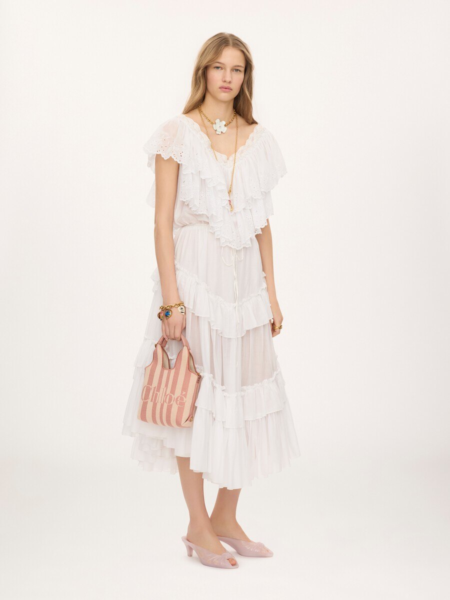Mini Chlo&eacute; Stripy tote bag in jacquard - 7