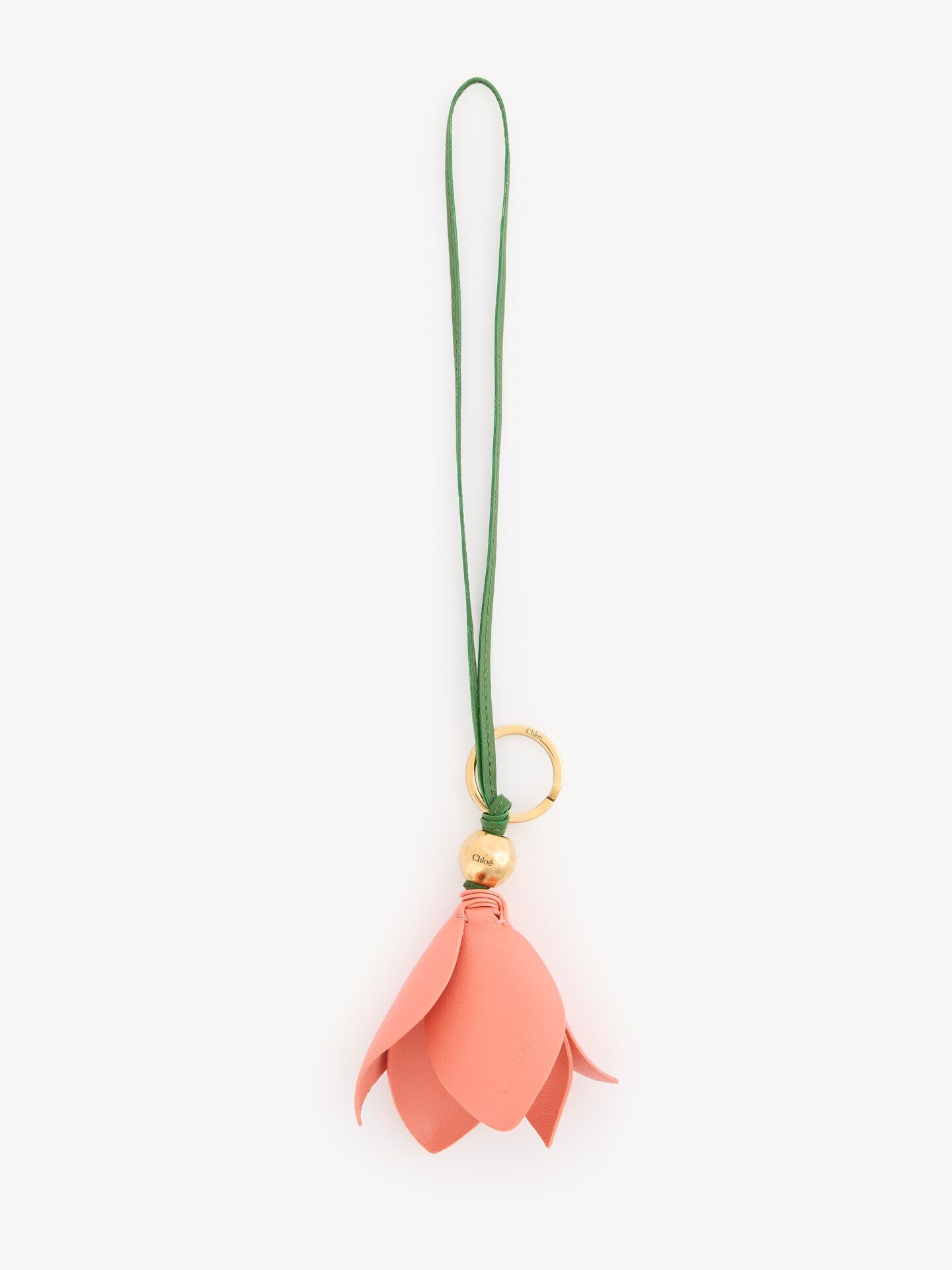 Chlo&eacute; Symbols Tulip key ring bag charm in grained leather - 1.0