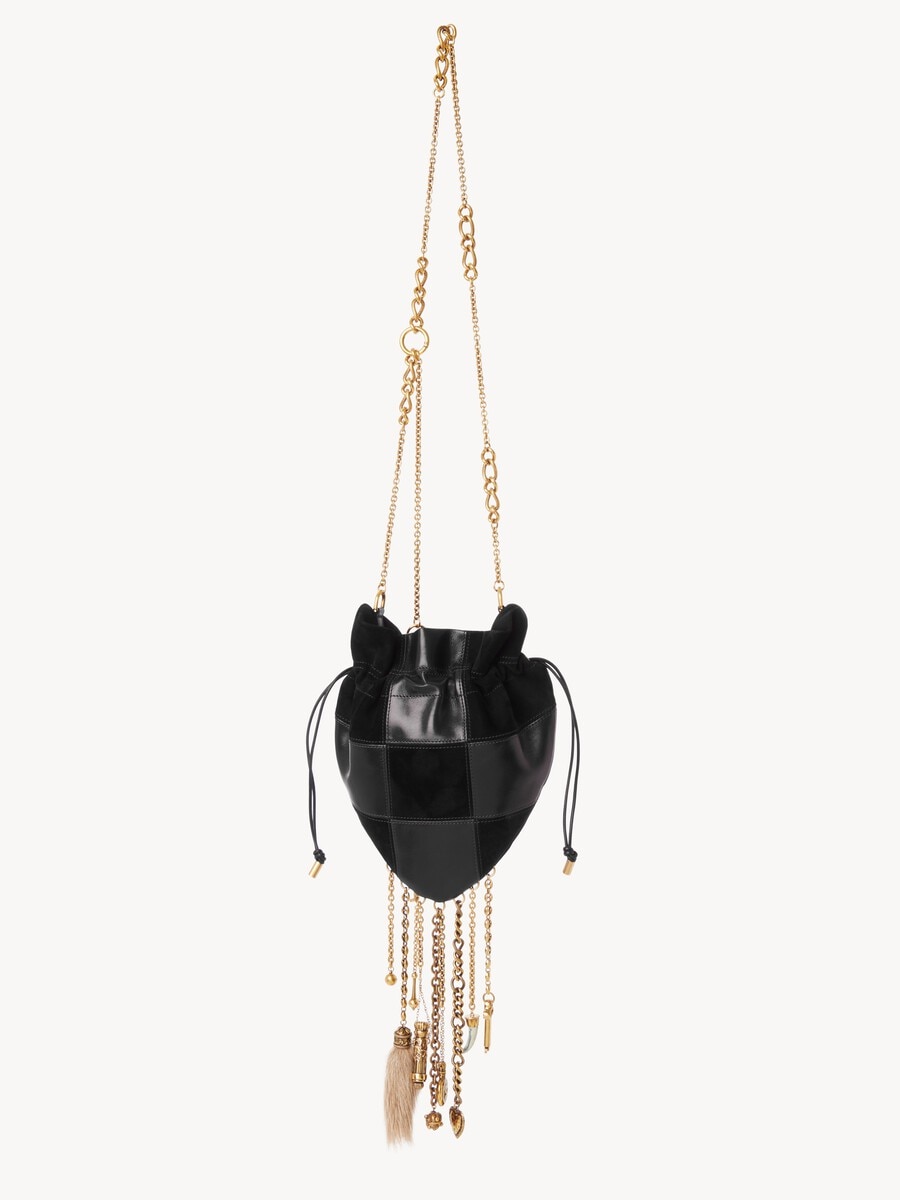 Ch&acirc;teau Treasures crossbody bag in grained & suede leather - 7