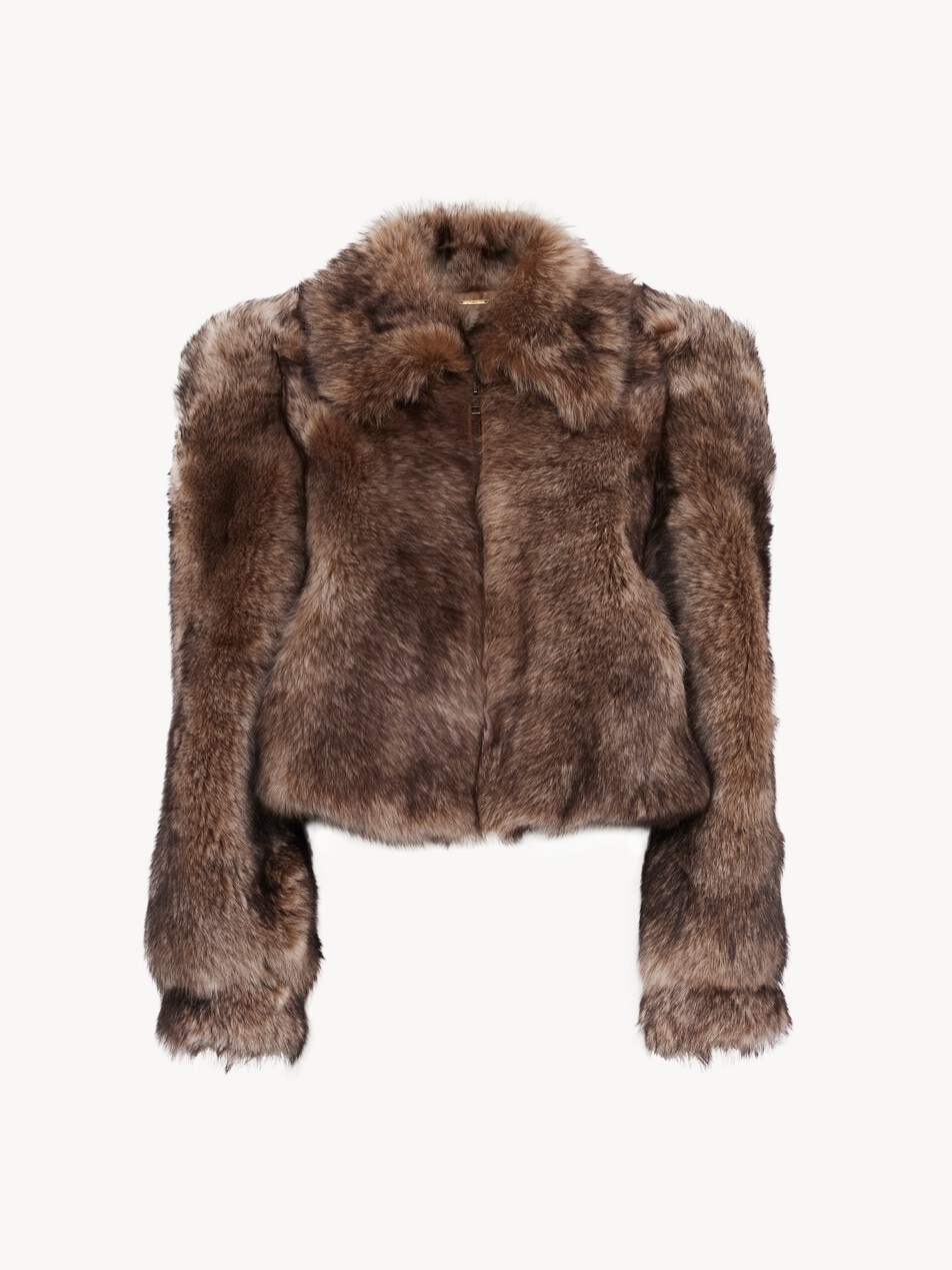 Cropped jacket in shearling