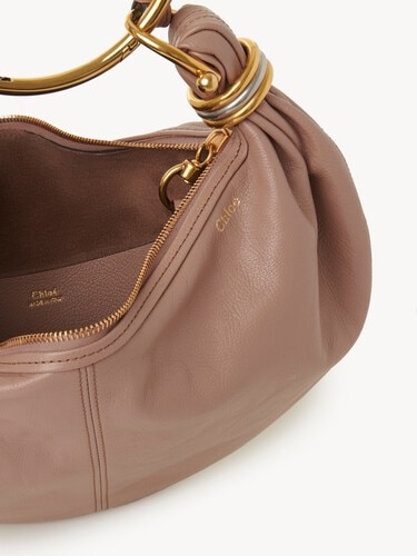 Small Bracelet Hobo bag in grained leather - 8
