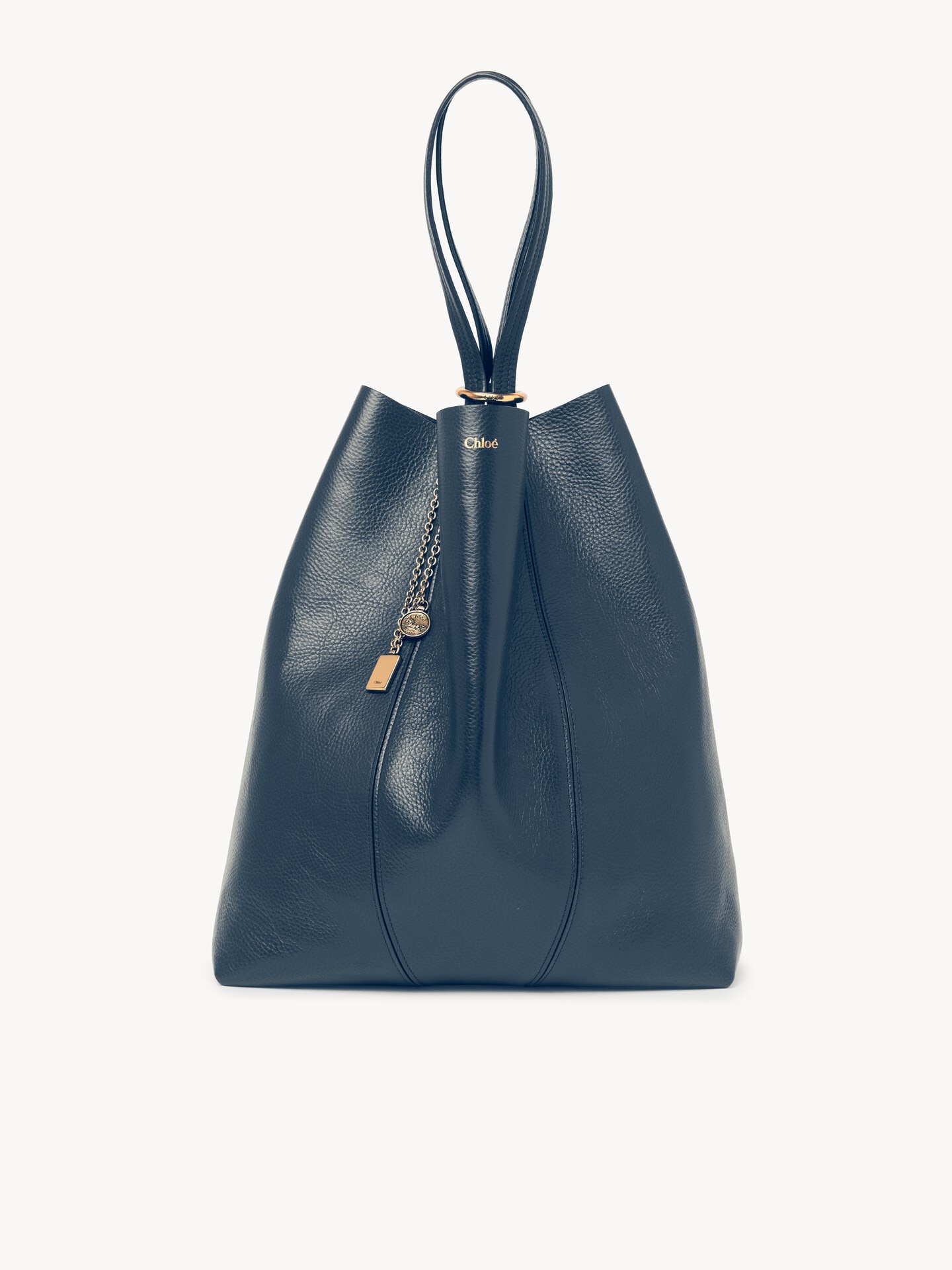 Large Chlo&eacute; Spin tote bag in grained leather - 2.0