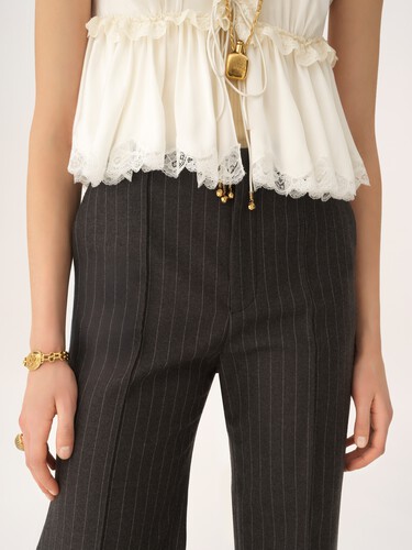 Tailored bootcut pants in wool - 7