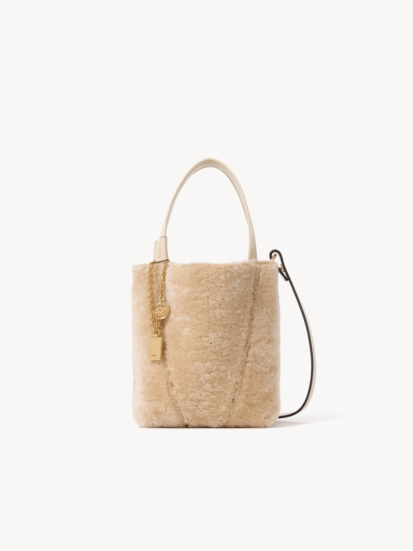 Petit sac cabas Chlo&eacute; Spin en shearling - 1.0
