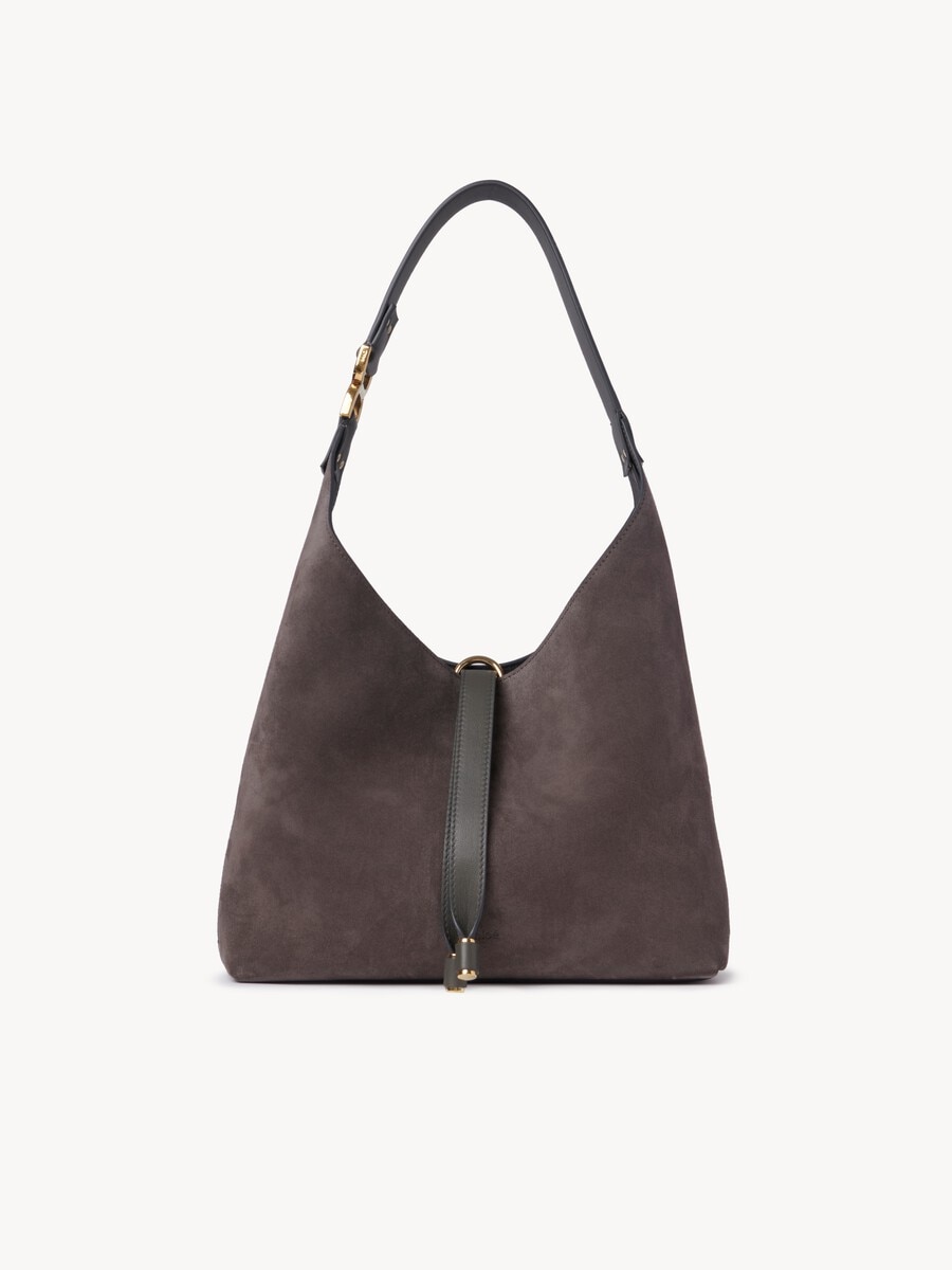 Petit sac hobo Marcie en cuir velours - 1