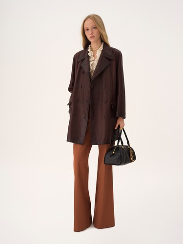 High-rise flared pants in cotton canvas - 3