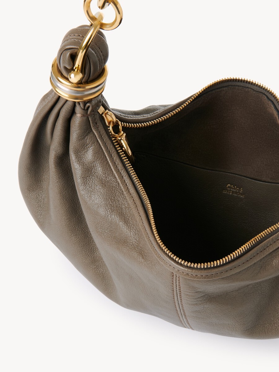 Small Bracelet hobo Bag in grained leather - 6