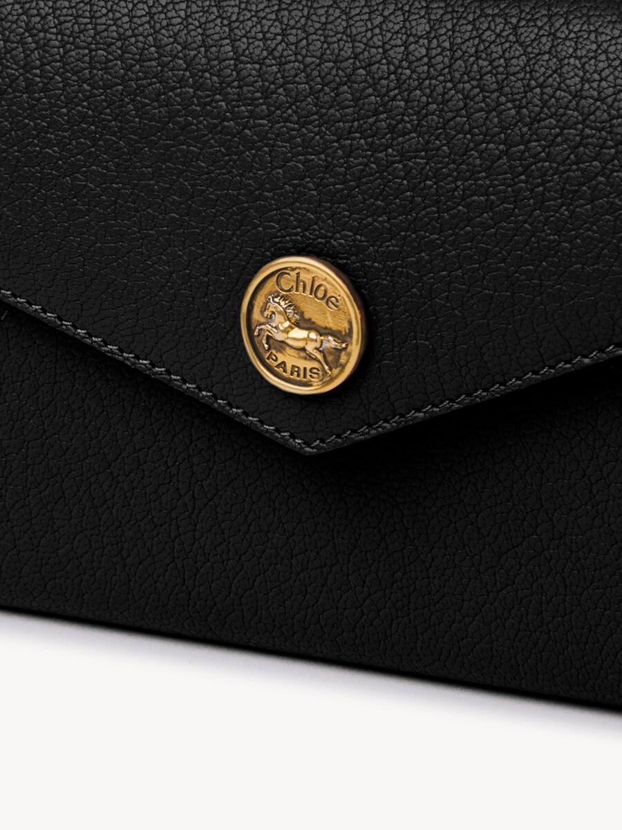 Envelope long wallet with flap in grained leather - 5