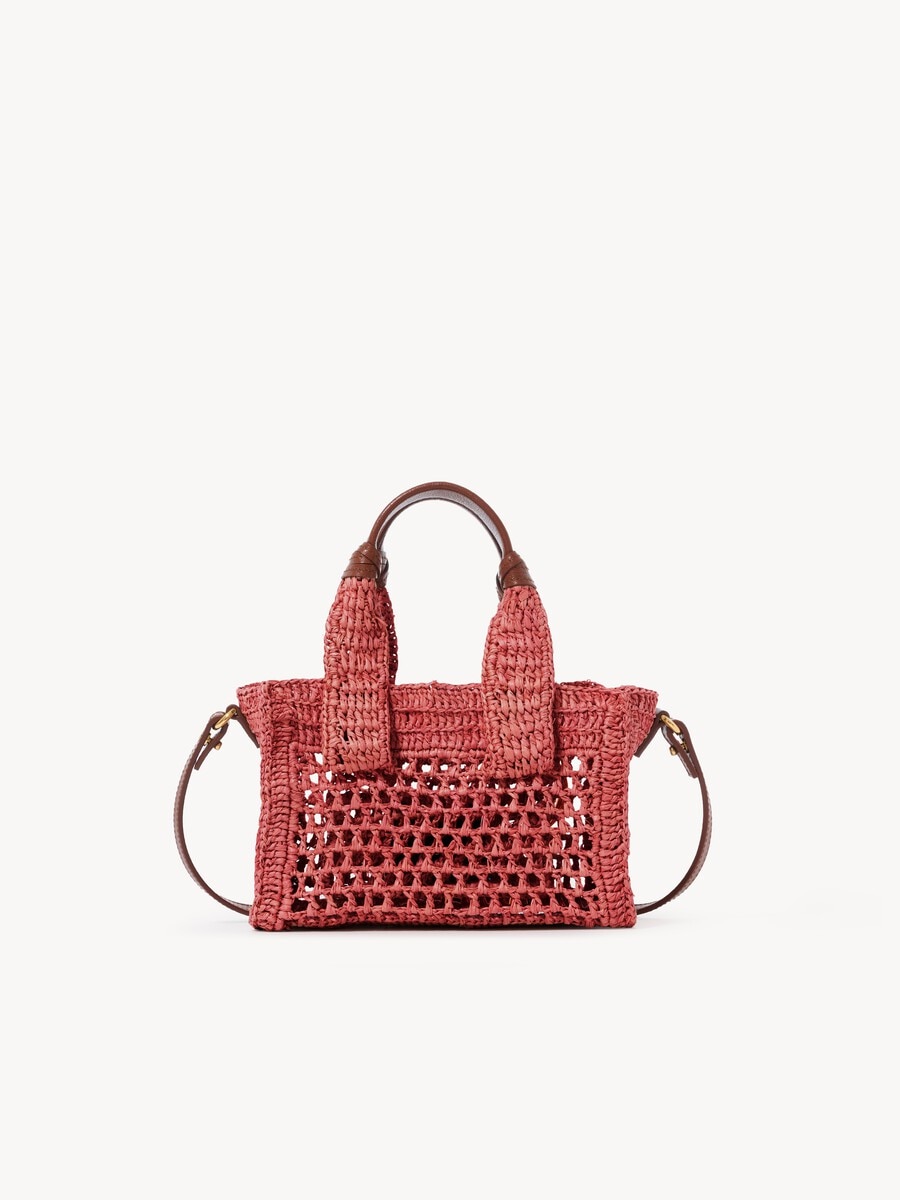 Minibolso tote Summer Banana East-West de rafia - 4