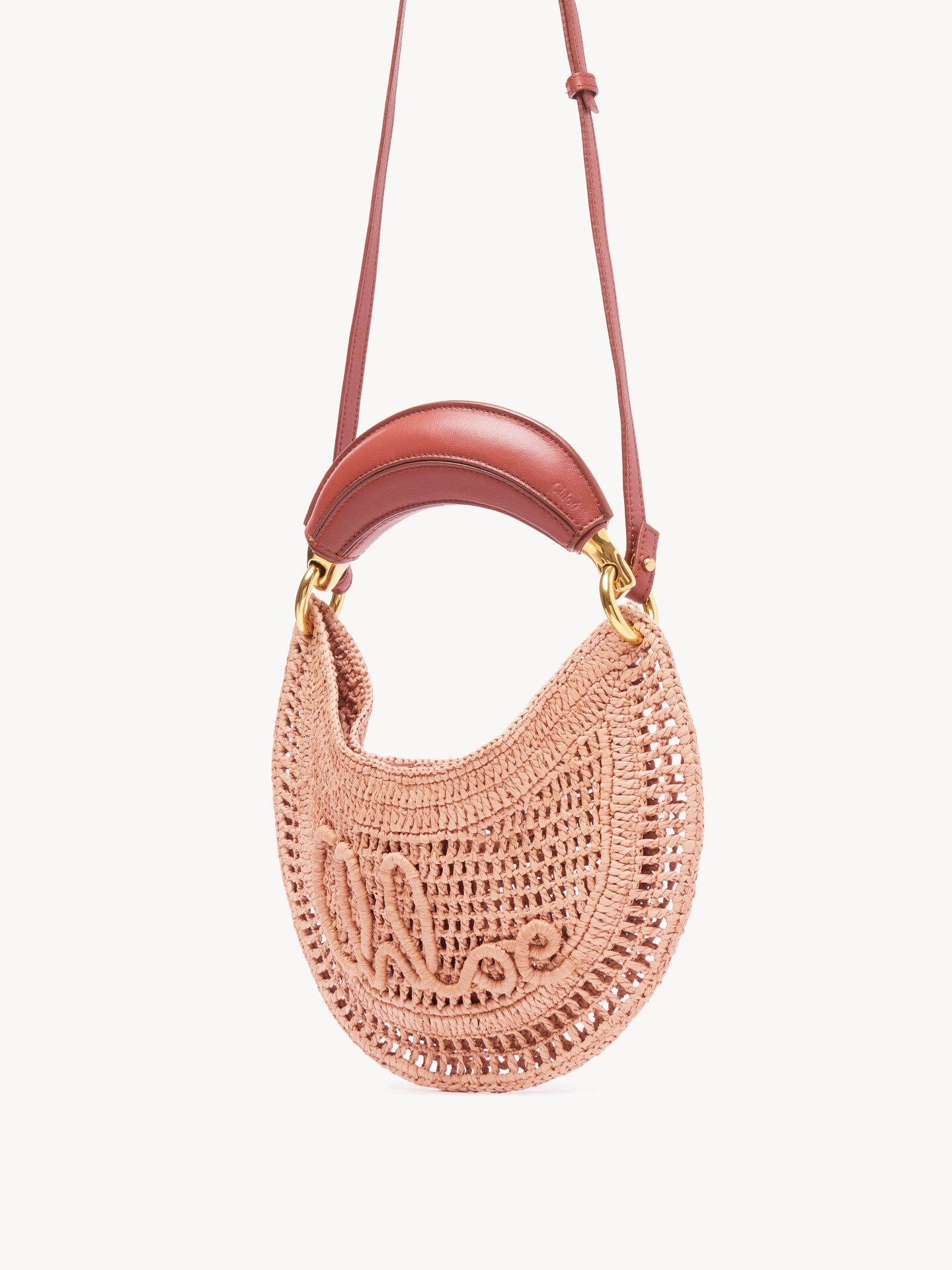 Mini Summer Banana hobo bag with strap in raffia - 3.0