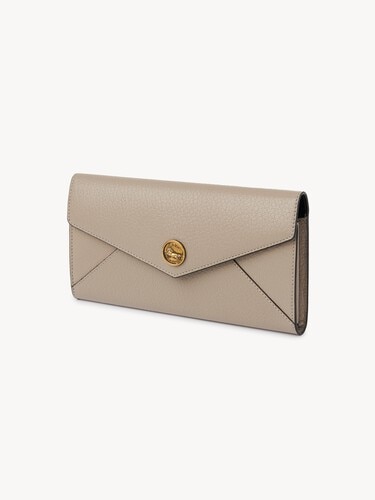 Envelope long wallet with flap in grained leather - 3