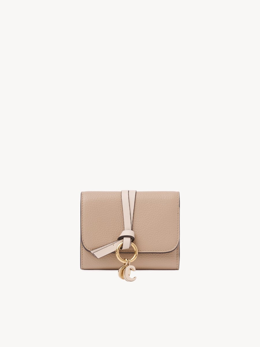 Small Alphabet tri-fold in grained leather  - 1