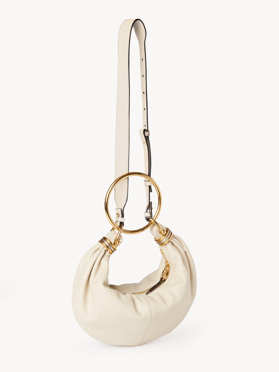 Small Bracelet hobo bag in grained leather - 3