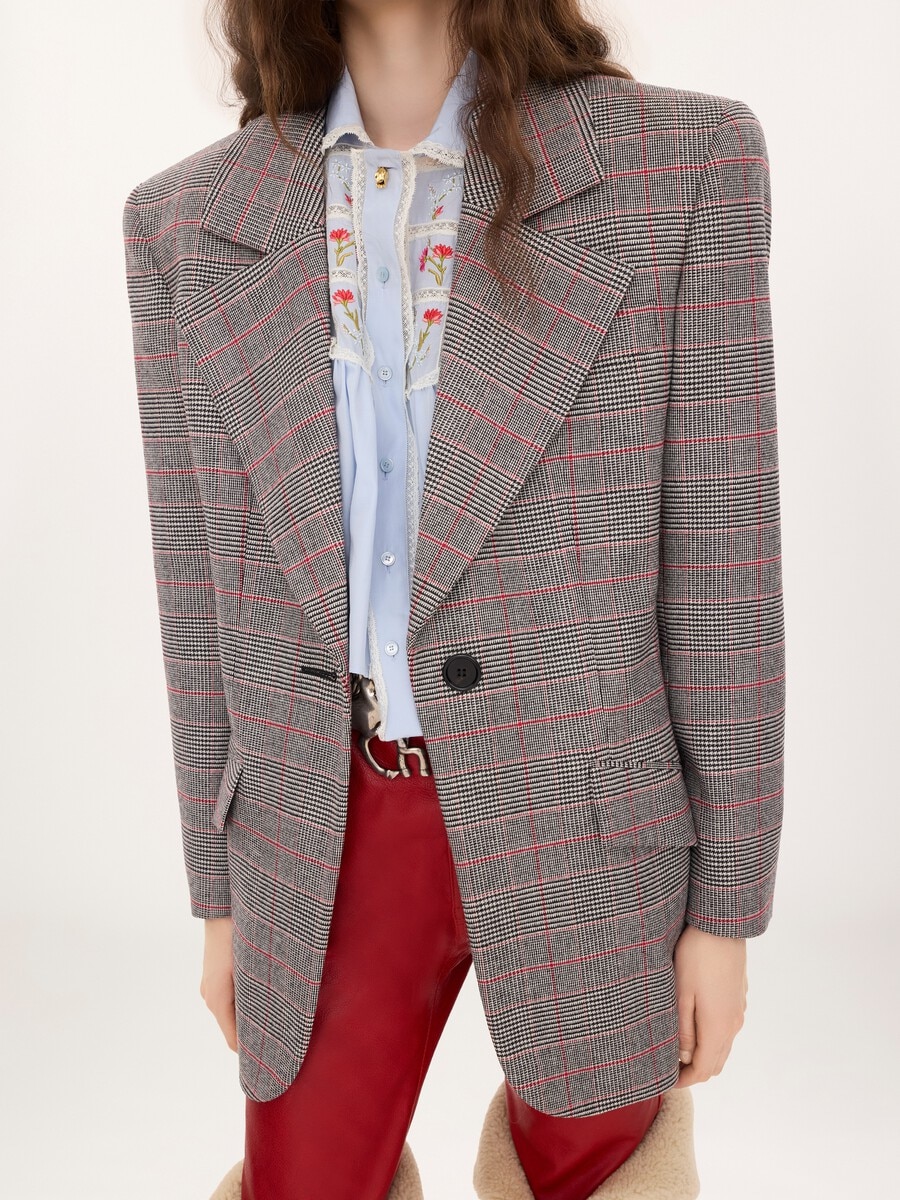 Single-breasted tailored jacket in Prince of Wales wool - 5
