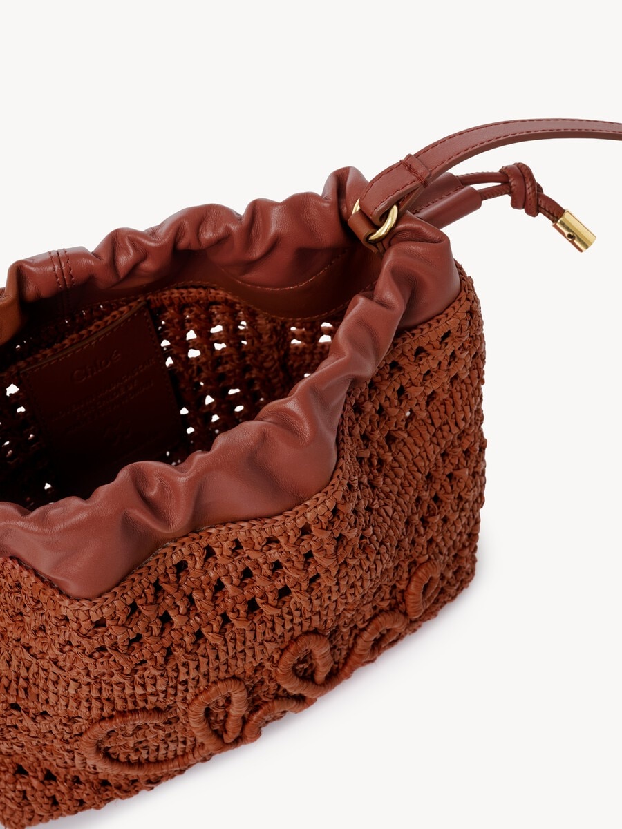 Minibolso de hombro con cord&oacute;n Summer Banana de rafia - 6