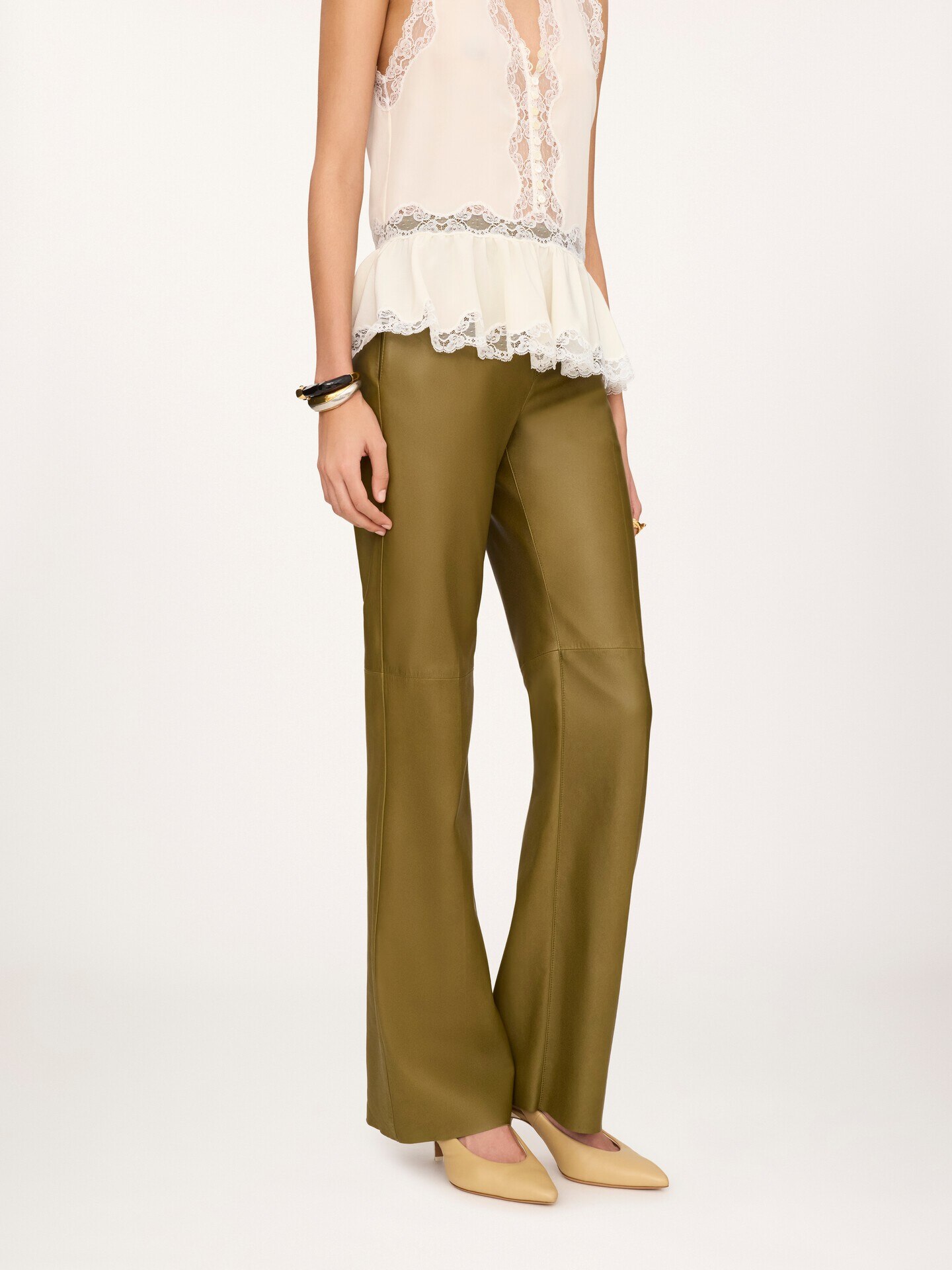 Straight pants in leather - 3.0