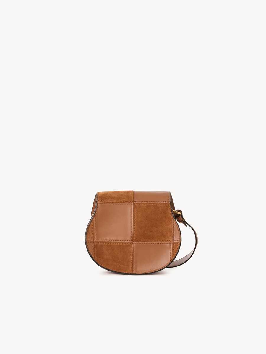 Small Marcie saddle bag in grained & suede leather - 4