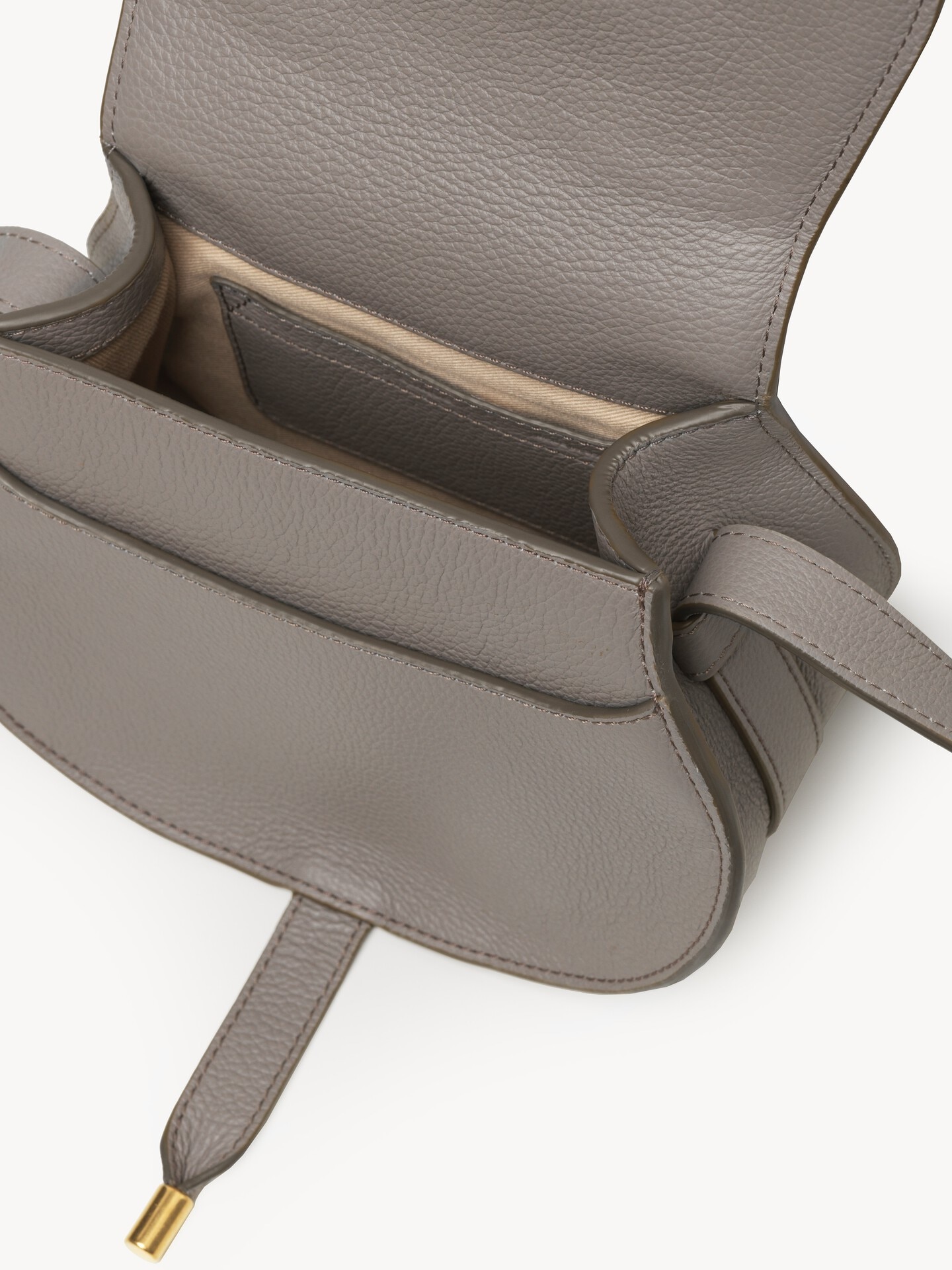 Small Marcie saddle bag in grained leather - 5.0