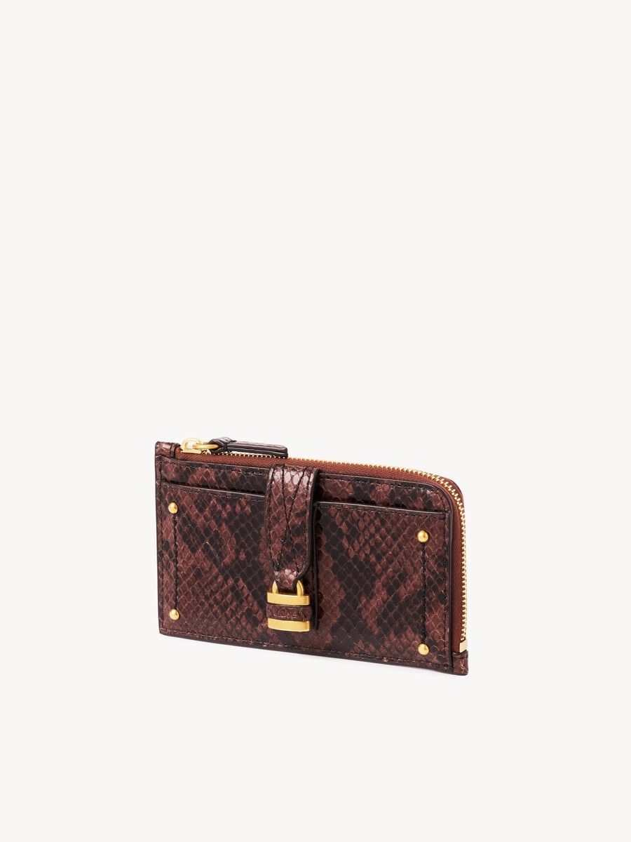 Small Paddington purse with card slots in python-effect leather - 3