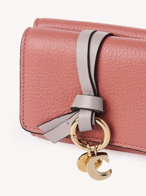 Mini Alphabet tri-fold in grained leather