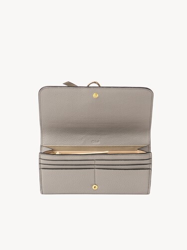 Alphabet wallet with flap in grained leather - 4