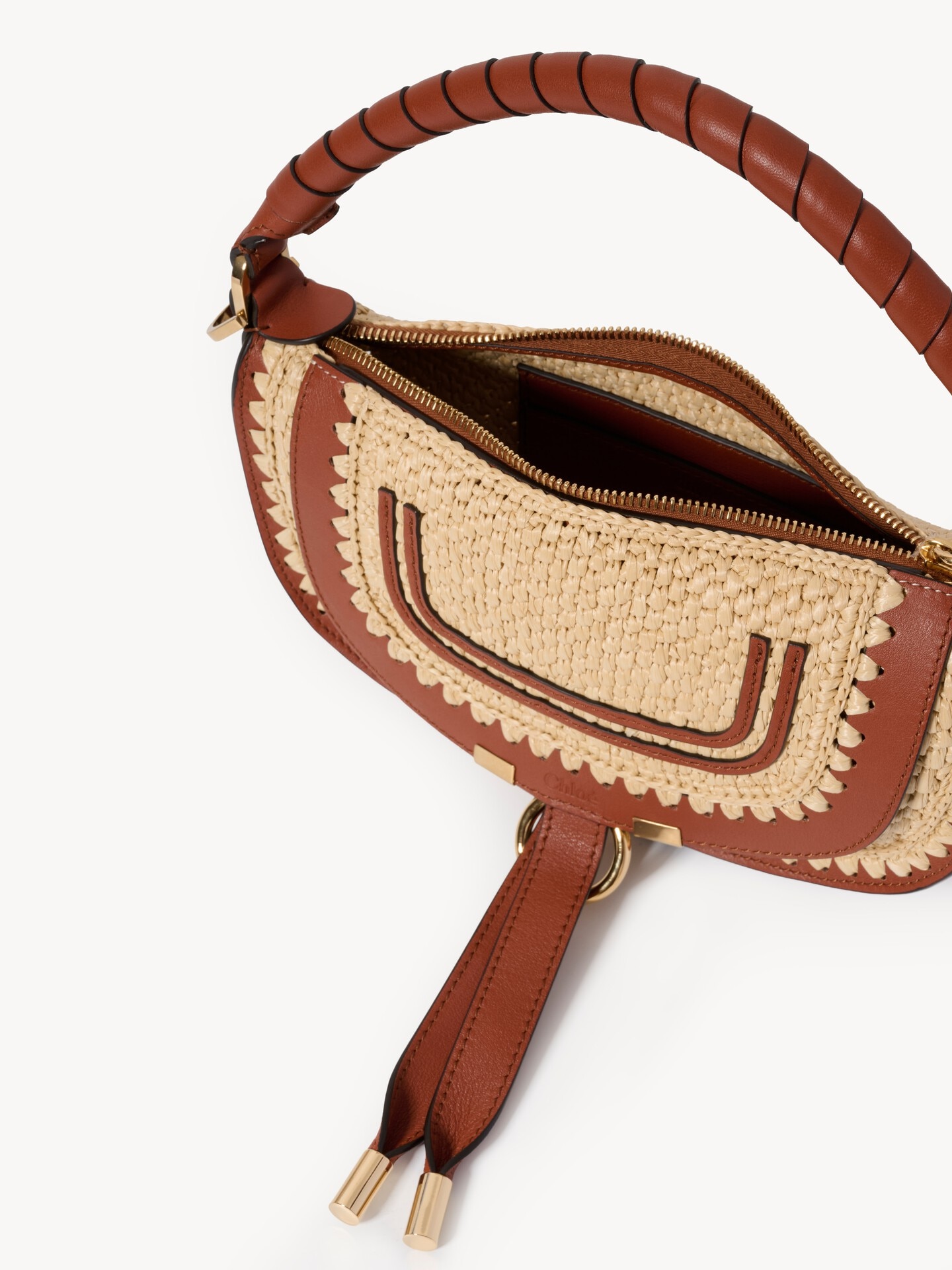 Mini Marcie shoulder bag in raffia-effect - 4.0