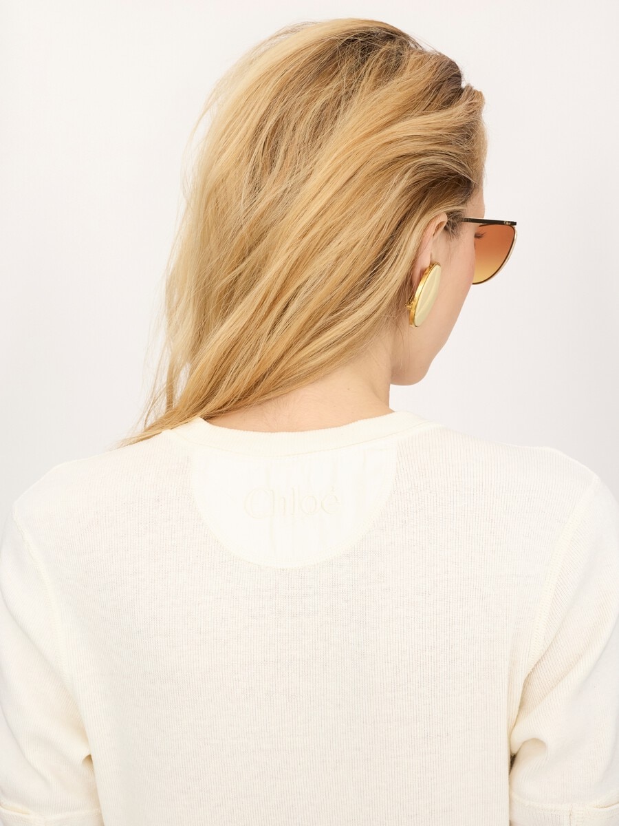 Fitted Henley mini dress in cotton jersey - 6