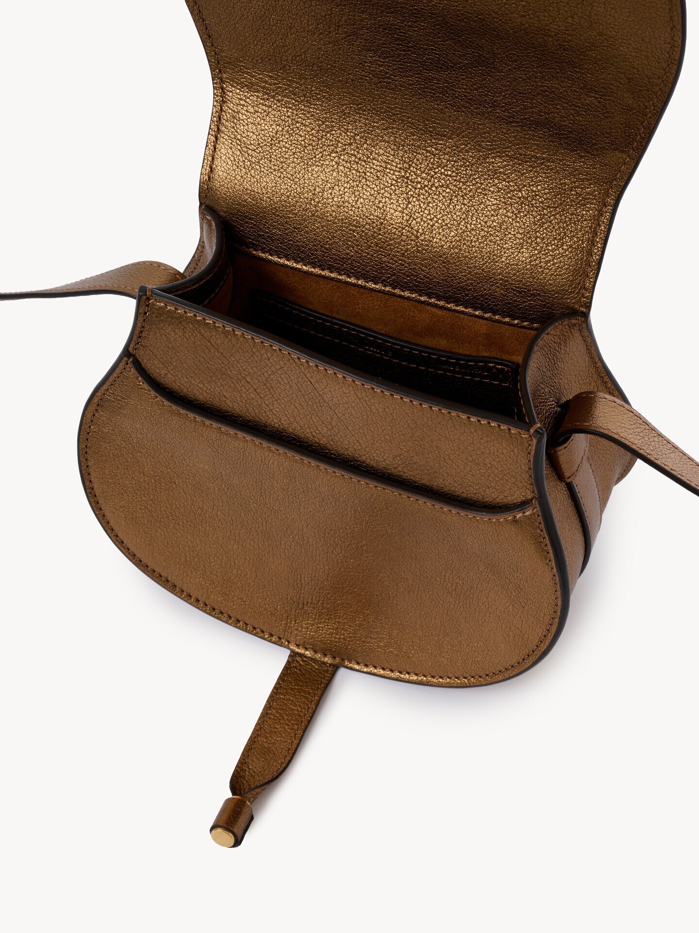 Small Marcie saddle bag in metallized leather - 5.0