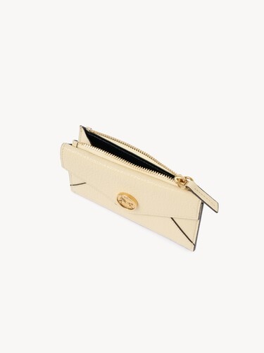 Small Envelope purse with card slots in grained leather - 5