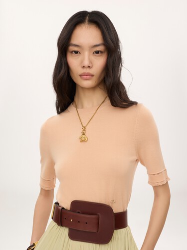 Short-sleeve sweater in a wool knit - 4